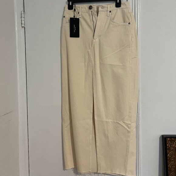 Rag & Bone Avery Denim Maxi Skirt - Ecru, Size 25 - Picture 6 of 7